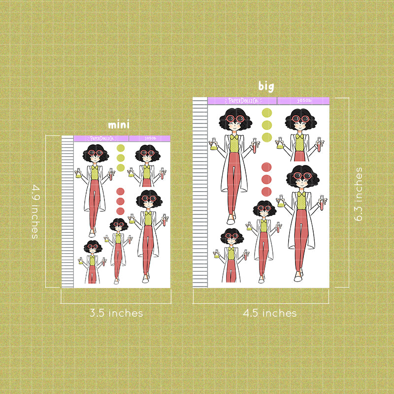 PaperDollzCo Scientist Planner Sticker | J050b