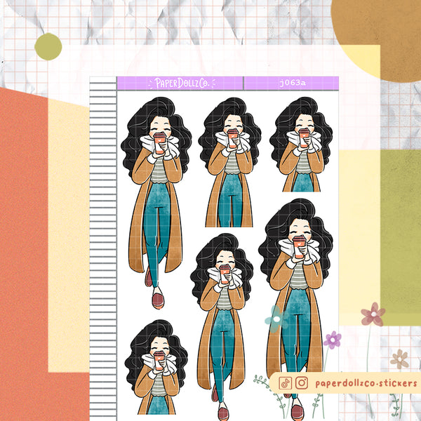 PaperDollzCo Coffee Lover Planner Sticker | J063a