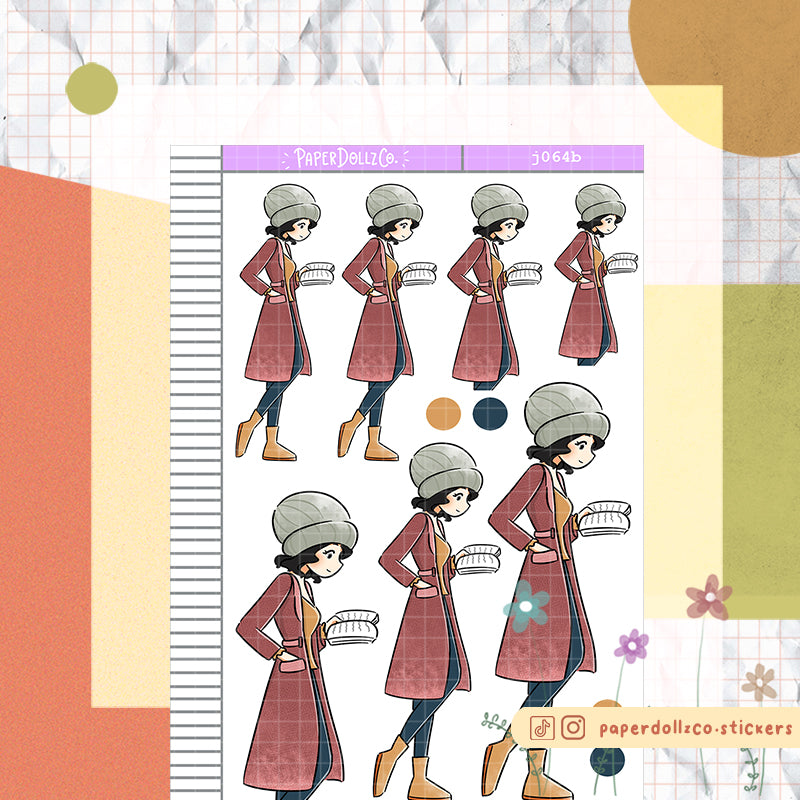 PaperDollzCo Reading Autumn Planner Sticker | J064b