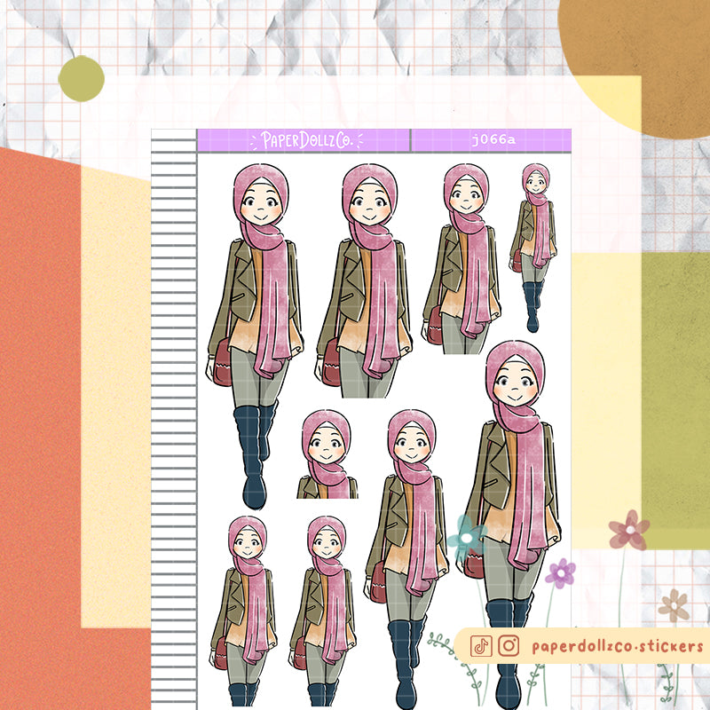 PaperDollzCo Hijab Autumn Planner Sticker | J066a