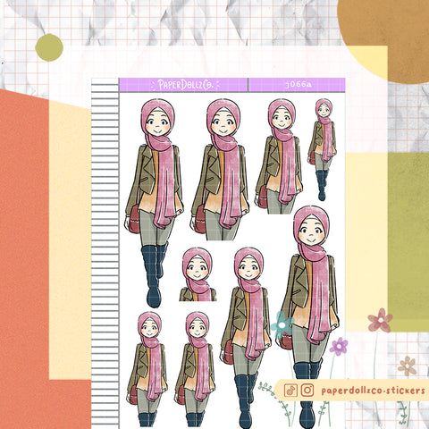 PaperDollzCo Hijab Autumn Planner Sticker | J066a