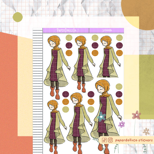 PaperDollzCo Hijab Autumn Planner Sticker | J066b