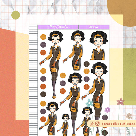 PaperDollzCo Vintage Planner Sticker | J068a