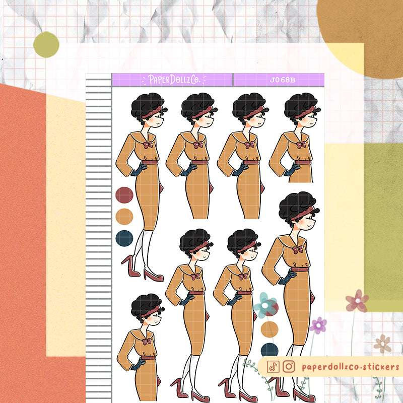 PaperDollzCo Vintage Planner Sticker | J068b