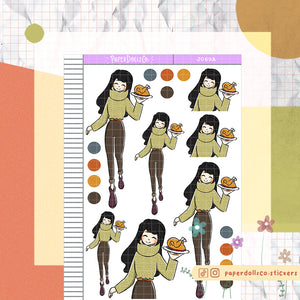 PaperDollzCo Thanksgiving Planner Sticker | J069a
