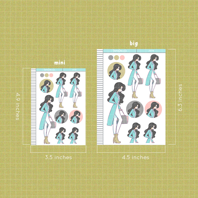 PaperDollzCo Winter Fashion Planner Sticker | J078