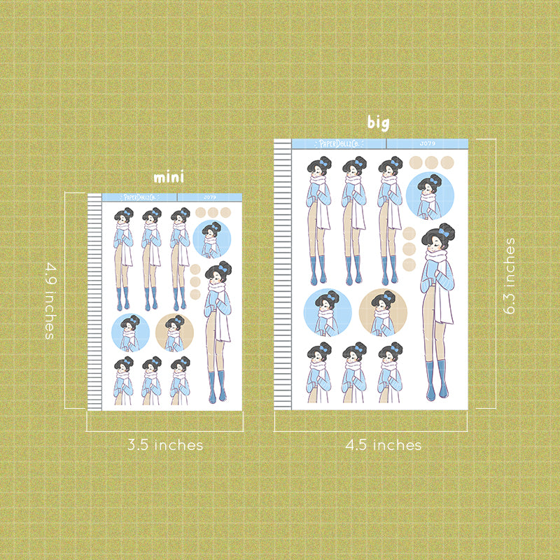 PaperDollzCo Winter Blue Planner Sticker | J079