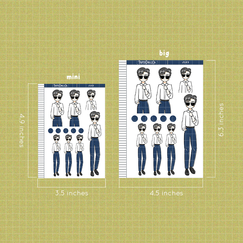 PaperDollzCo Corporate Guy Planner Sticker | J103