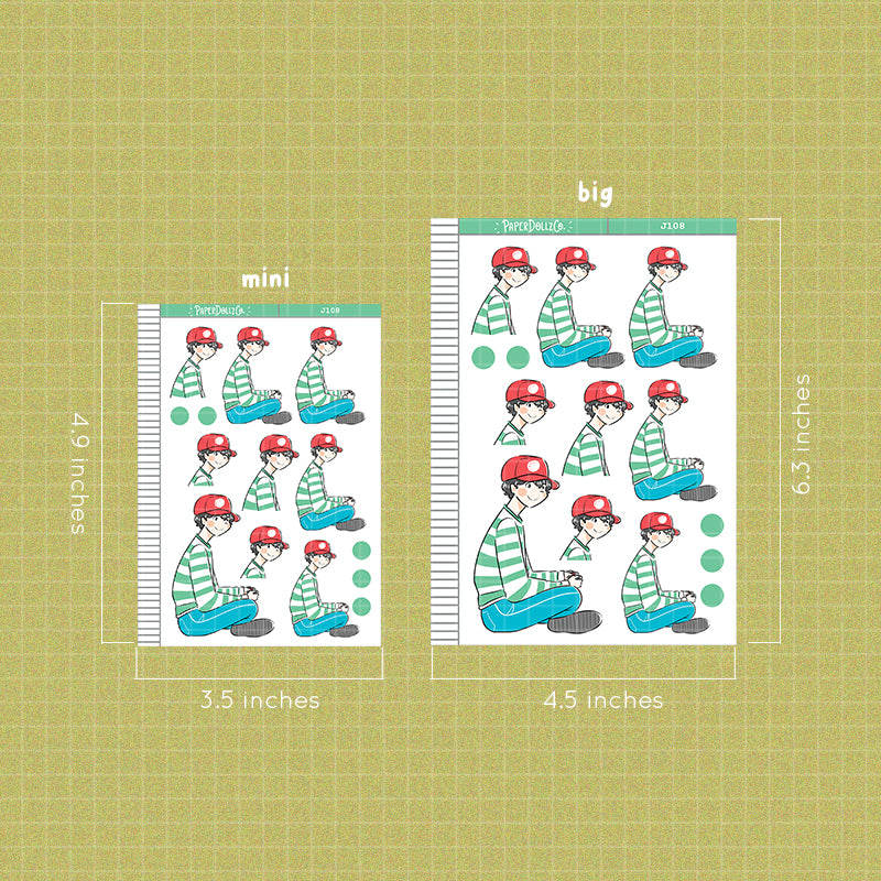 PaperDollzCo Gamer Boy Planner Sticker | J108