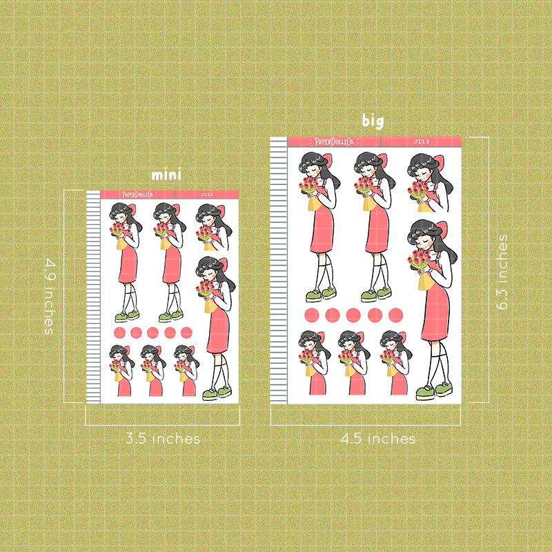 PaperDollzCo Rose Planner Sticker | J113