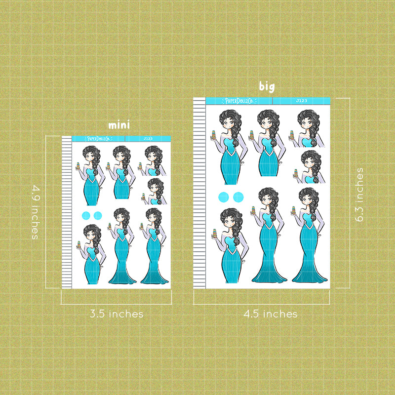 PaperDollzCo Ice Queen Planner Sticker | J123