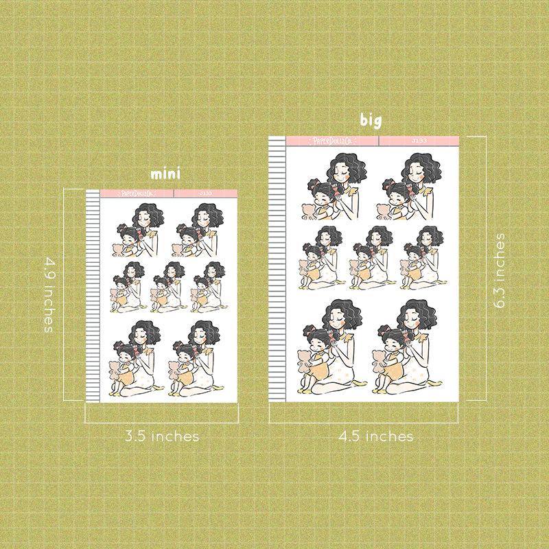 PaperDollzCo Mother and DaughterPlanner Sticker | J133