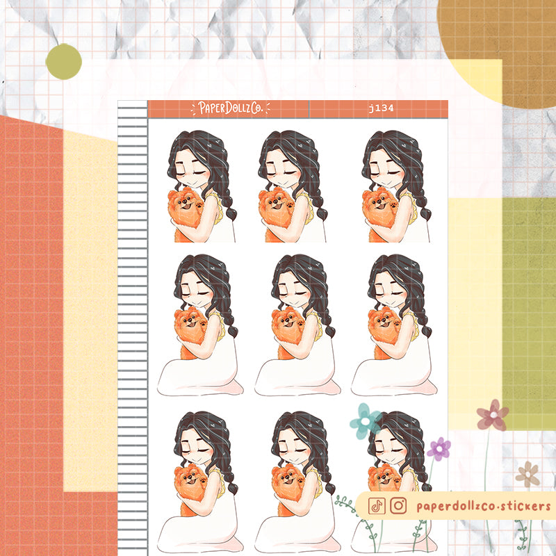 Pomeranian Fur In Love Paperdollzco Planner Stickers | J314