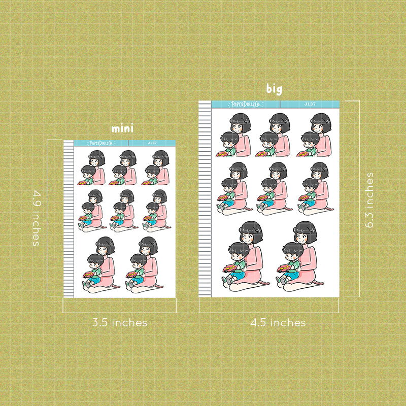 PaperDollzCo Mother and Son Planner Sticker | J137