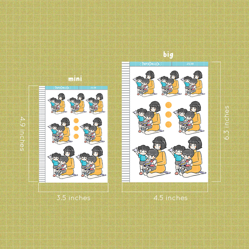PaperDollzCo Mother and Sons Planner Sticker | J138