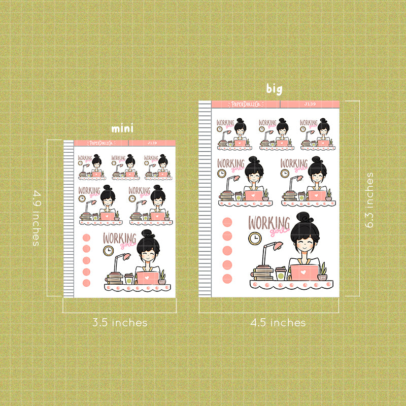 PaperDollzCo Working Girl Planner Sticker | J139