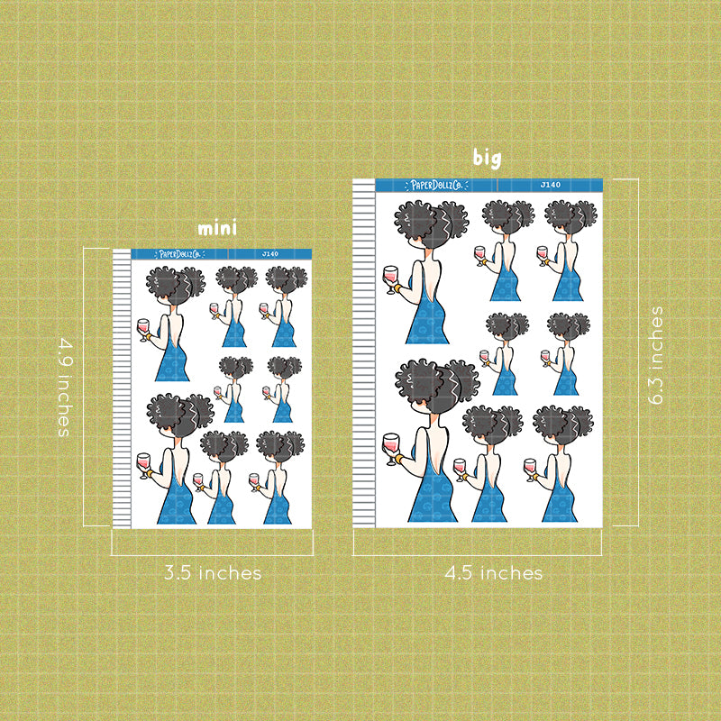 PaperDollzCo Wine Day Planner Sticker | J140