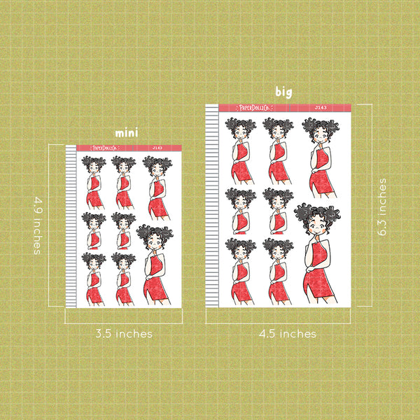 PaperDollzCo Red Dress Planner Sticker | J143