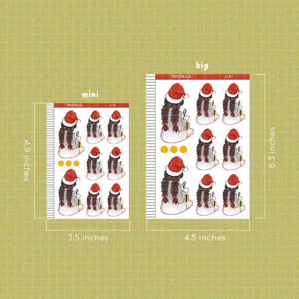 PaperDollzCo Jolly Just Dolls Holiday Planner Sticker | J191