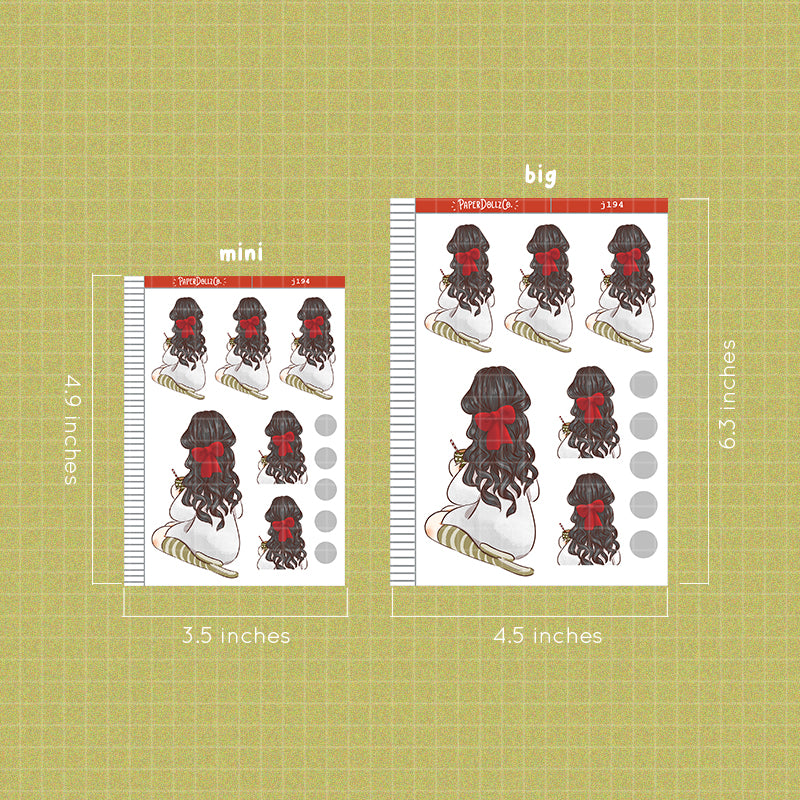 PaperDollzCo Wintertime Just Dolls Holiday Planner Sticker | J194