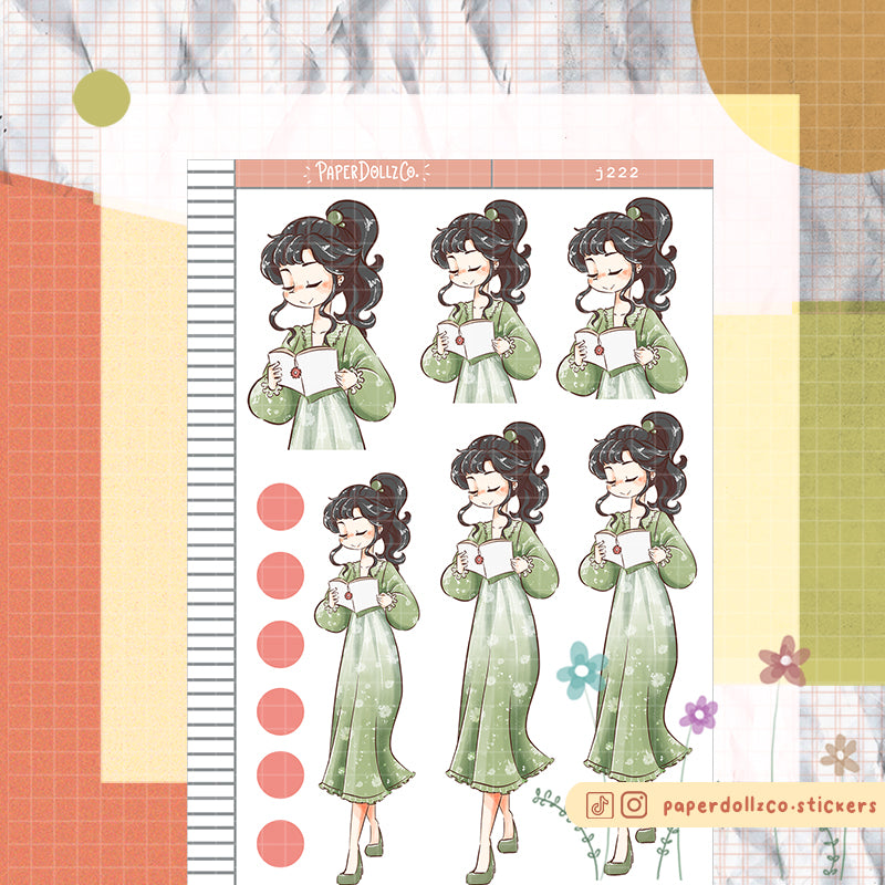 Floral Spring Fashion PaperdDollzCo Planner Sticker | J222