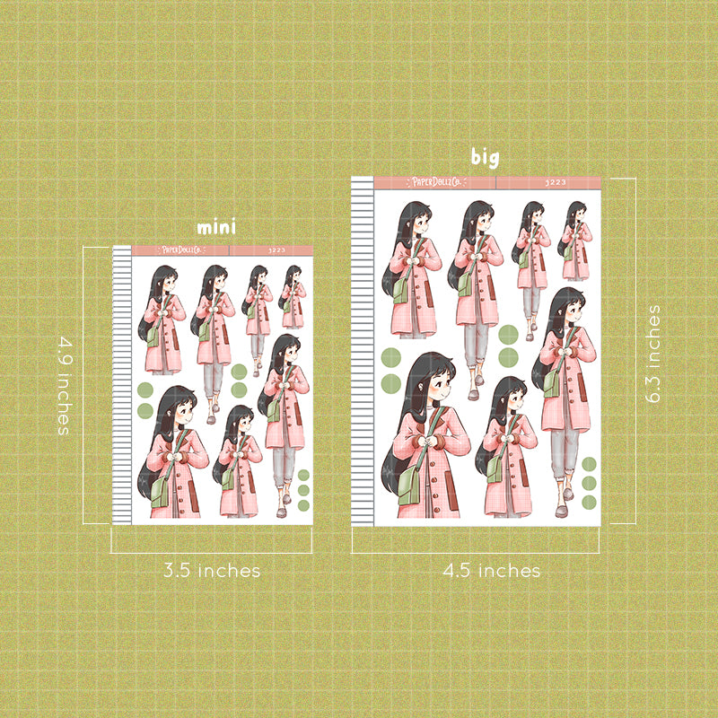 Plaid Spring Fashion PaperdDollzCo Planner Sticker | J223