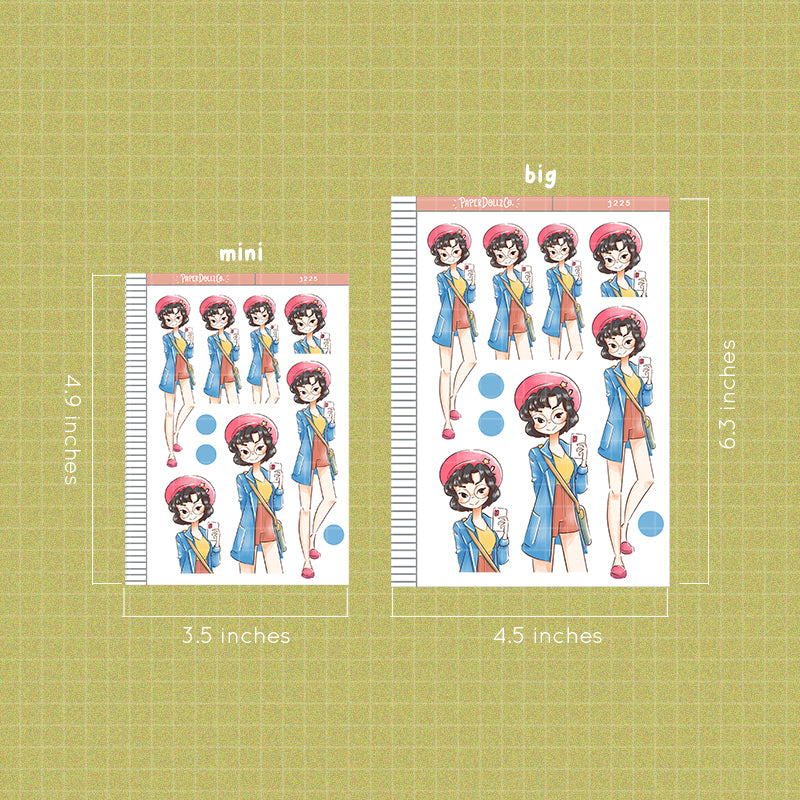 Preppy Spring Fashion PaperdDollzCo Planner Sticker | J225