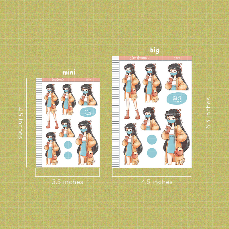 Knitted Wear Your Mask PaperdDollzCo Planner Sticker | J229