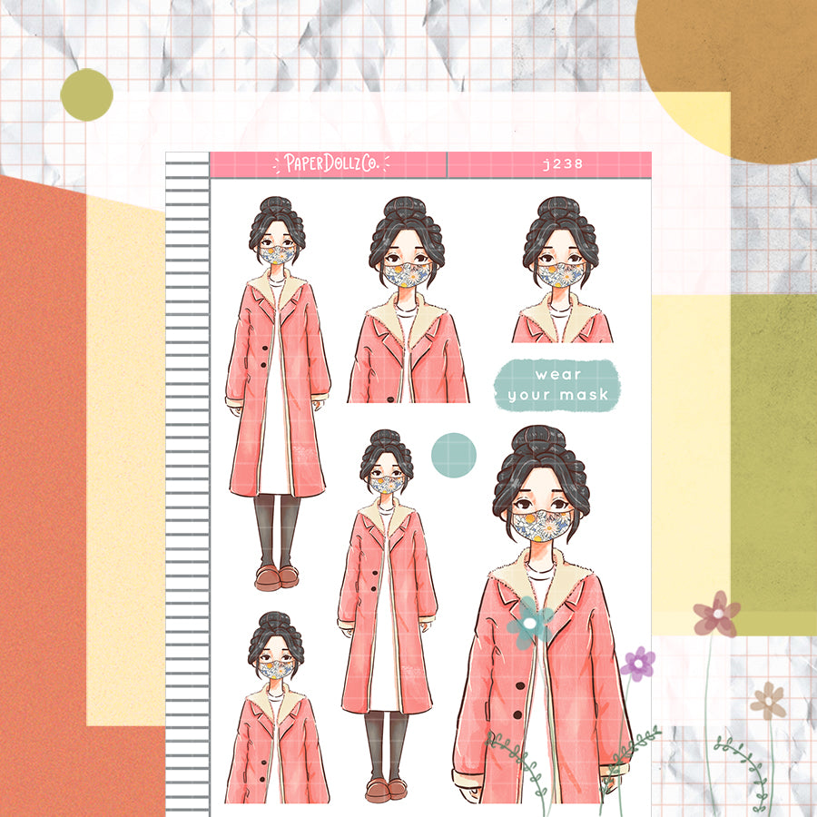 Eomeoni Wear Your Mask PaperDollzCo Planner Stickers | J238