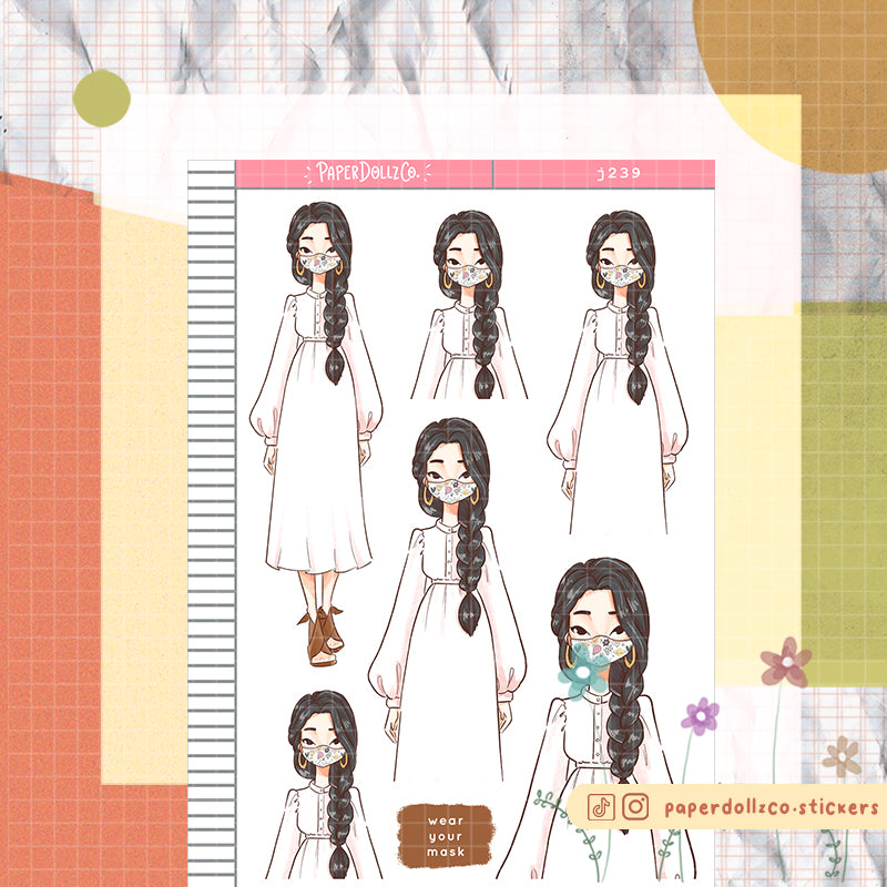 Jeoja Wear Your Mask PaperDollzCo Planner Stickers | J239