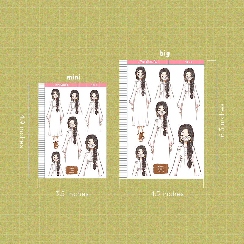Jeoja Wear Your Mask PaperDollzCo Planner Stickers | J239