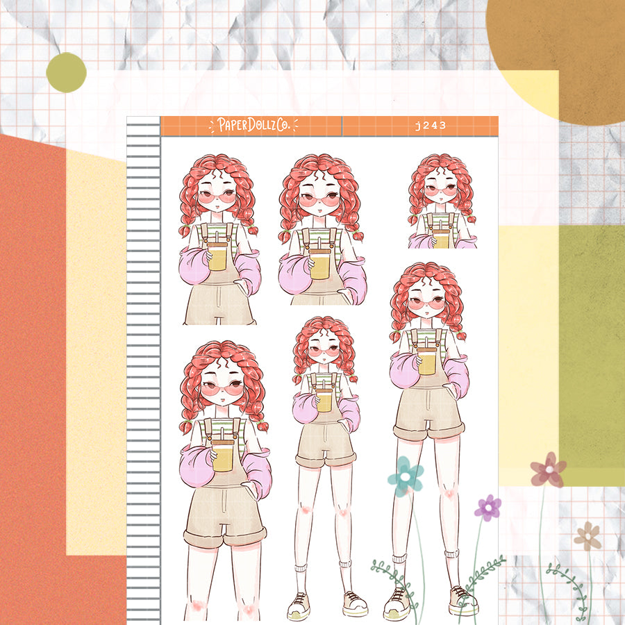 Peach PaperDollzCo Summer Planner Stickers | J243