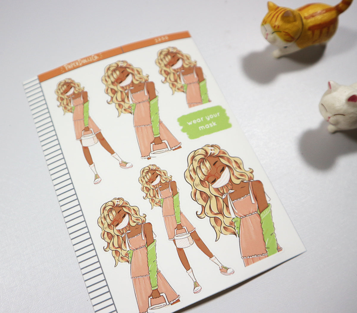 Watermelon Wear Your Mask PaperDollzCo Summer Planner Stickers | J250