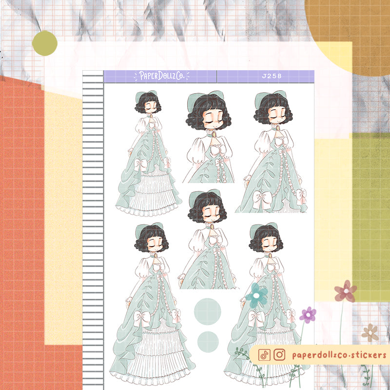 Mint Tea Party PaperDollzCo Planner Stickers | J258