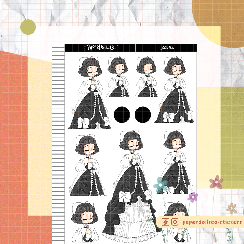 Dark Gothicness PaperDollzCo Planner Stickers | J258b