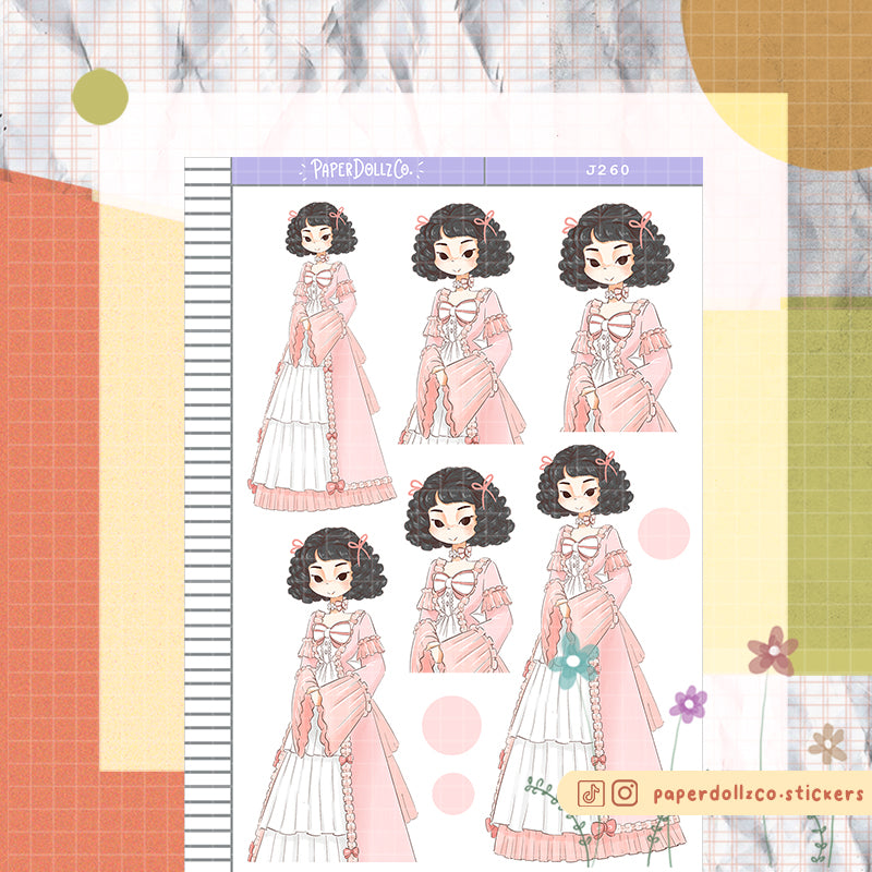 Rose Tea Party PaperDollzCo Planner Stickers | J260