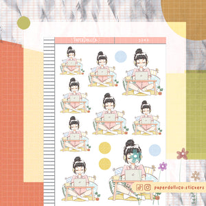 Work From Home PaperDollzCo Planner Stickers | J263