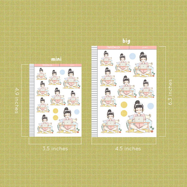 Work From Home PaperDollzCo Planner Stickers | J263