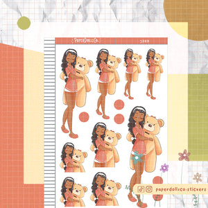 Teddy Bear PaperDollzCo Planner Stickers | J269