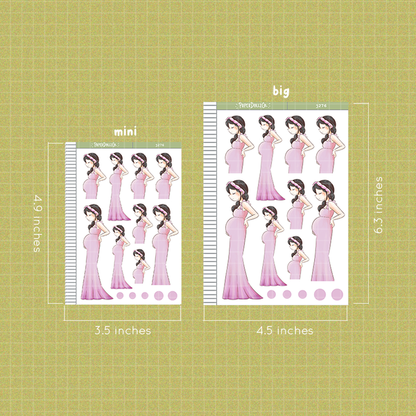 Pregnancy PaperDollzCo Planner Stickers | J276
