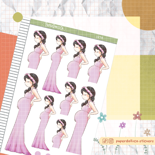 Pregnancy PaperDollzCo Planner Stickers | J276