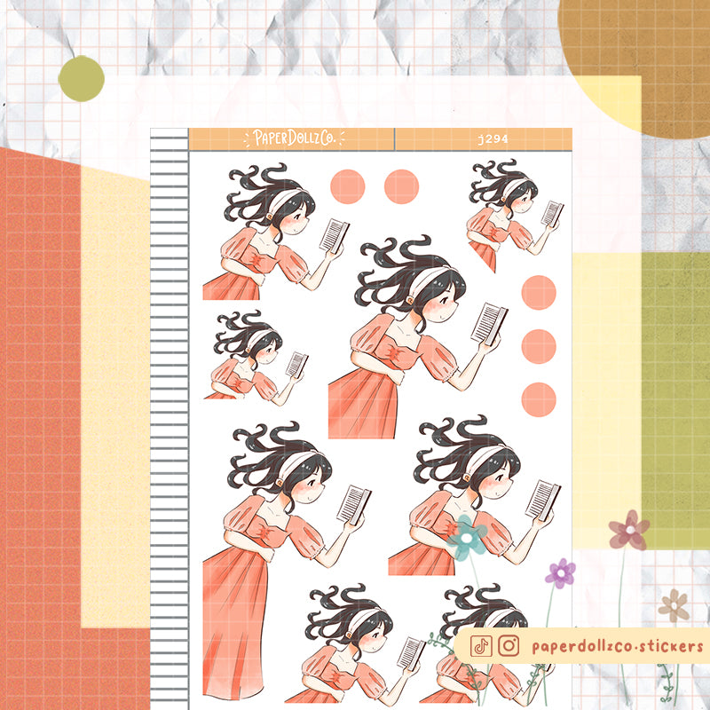 Tangerine PaperDollzCo Planner Stickers | J294