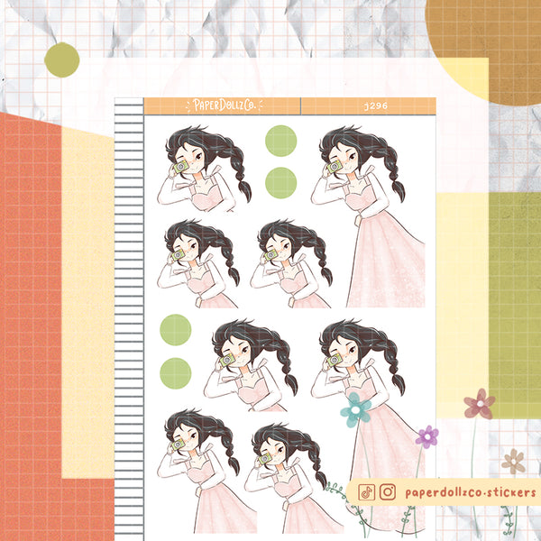Blush PaperDollzCo Planner Stickers | J296