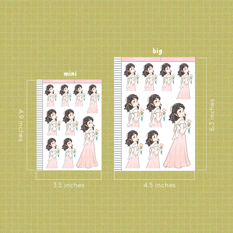 Secret Garden Shades of Pink PaperDollzCo Planner Stickers | J302