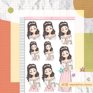 Sweet Stems Shades of Pink PaperDollzCo Planner Stickers | J303