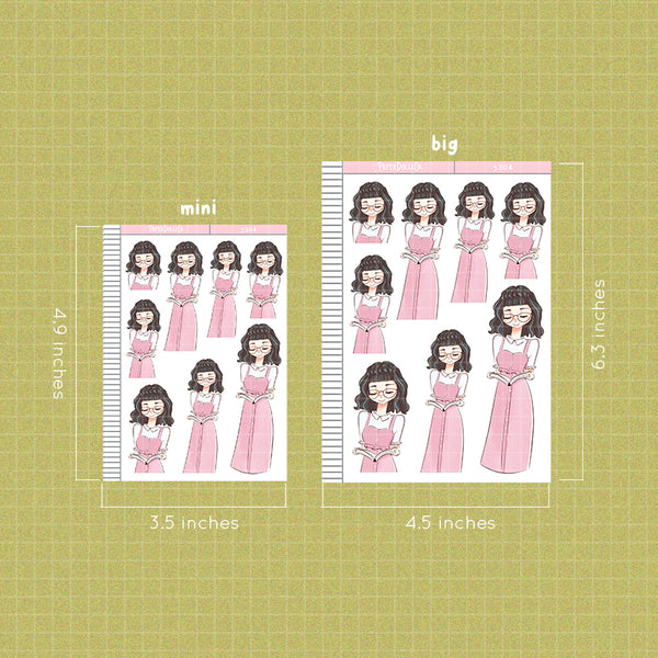 Blooms Shades of Pink PaperDollzCo Planner Stickers | J304