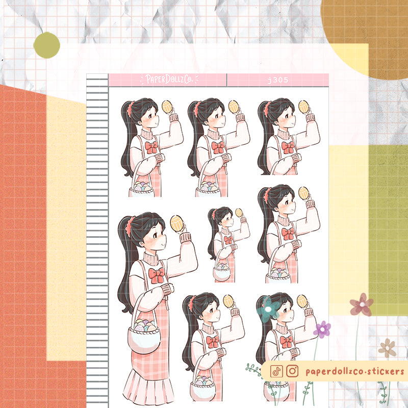 Happy Petals Shades of Pink PaperDollzCo Planner Stickers | J305