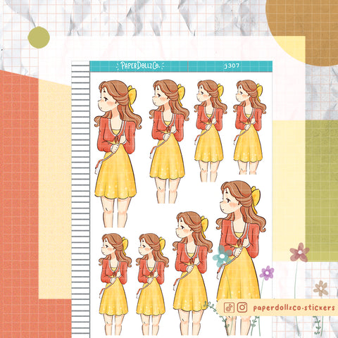 Sun-sational Summer Princess Paperdollzco Planner Stickers | J307
