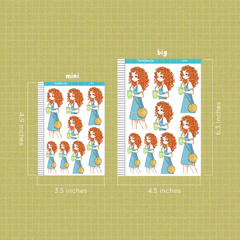 Sun-drenched Summer Princess Paperdollzco Planner Stickers | J308