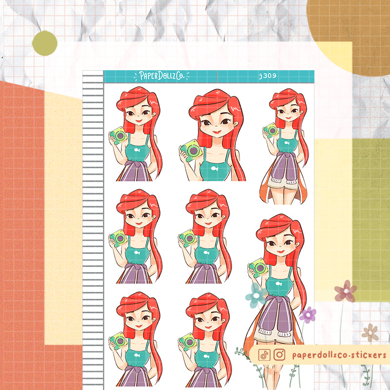 Sun-kissed Summer Princess Paperdollzco Planner Stickers | J309